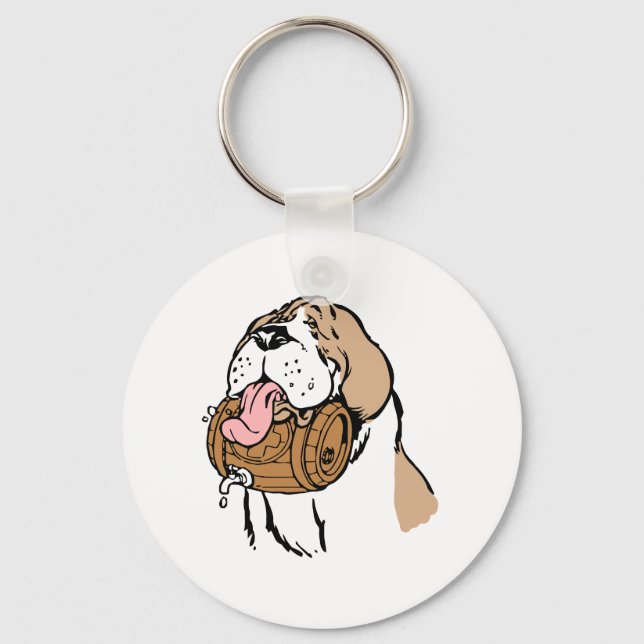 St. Bernard Keg Dog Key Ring (Front)