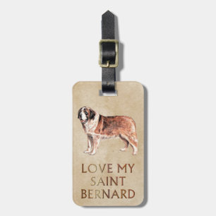 st bernard love luggage tag