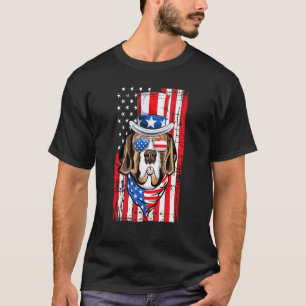 St Bernard Mercia Usa American Flag 4th Of July Do T-Shirt