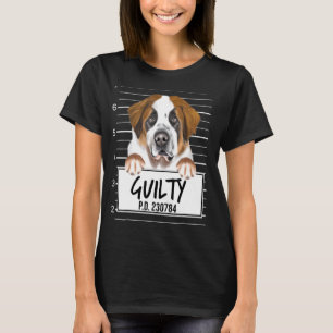 St Bernard Mugshot Guilty Dog T-Shirt