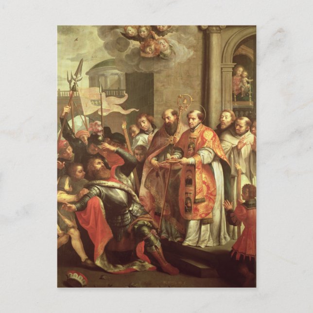St. Bernard of Clairvaux  and William X  Duke Postcard (Front)