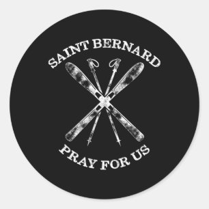 St Bernard Of Montjoux Snow Ski Winter Skiing Sain Classic Round Sticker