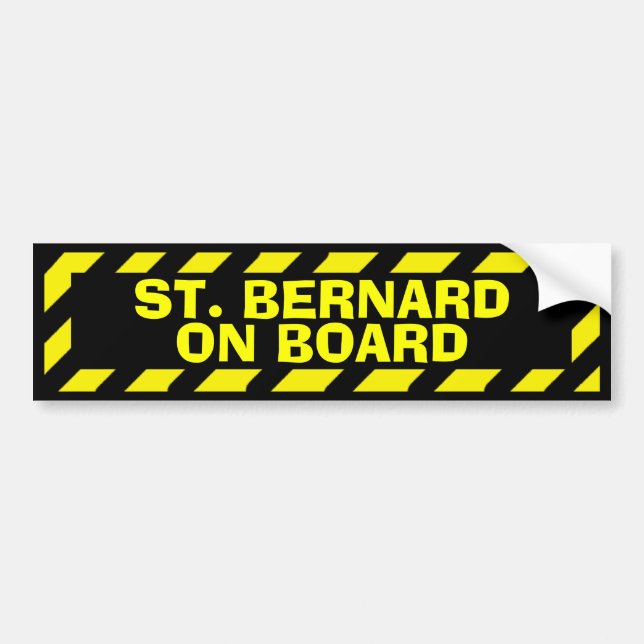 St. Bernard on board yellow caution sticker (Front)