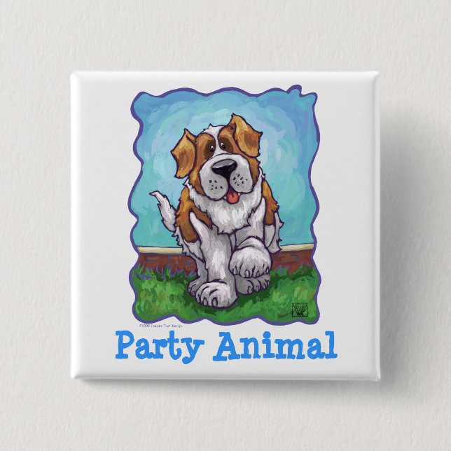 St. Bernard Party Center 15 Cm Square Badge (Front)