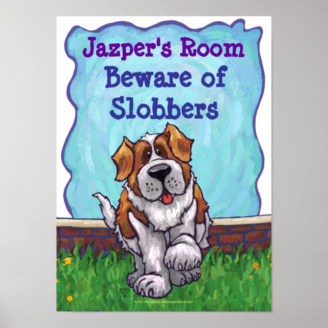 St. Bernard Personalised Room Poster (Front)