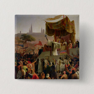 St. Bernard Preaching the Second Crusade 15 Cm Square Badge
