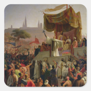 St. Bernard Preaching the Second Crusade Square Sticker