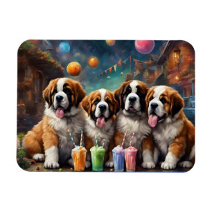 St Bernard Puppies and Milkshakes Magnet