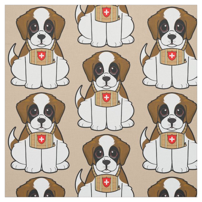 St. Bernard Puppy Fabric (Swatch)