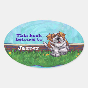 St. Bernard Stationery Oval Sticker