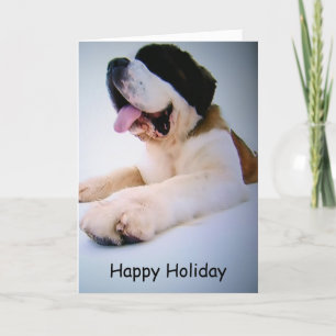 ST. BERNARD TO THE RESCUE=CHRISTMAS WISHES HOLIDAY CARD