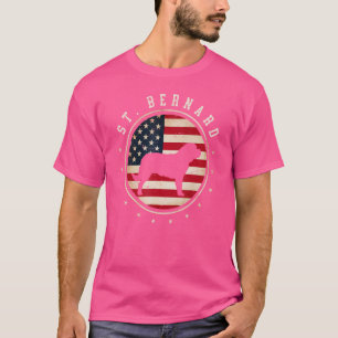 St Bernard Usa Flag 4th July Dog Mum Dad T-Shirt