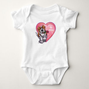 St. Bernard Valentine's Day Baby Bodysuit