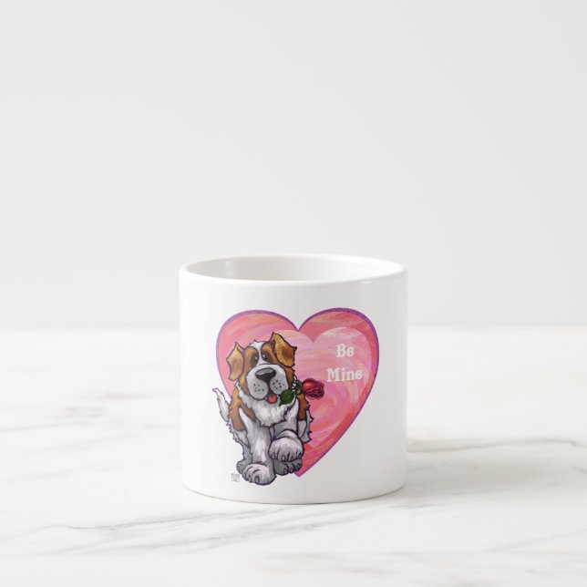 St. Bernard Valentine's Day Espresso Cup (Front)