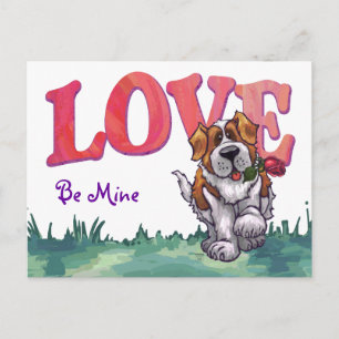 St. Bernard Valentine's Day Holiday Postcard