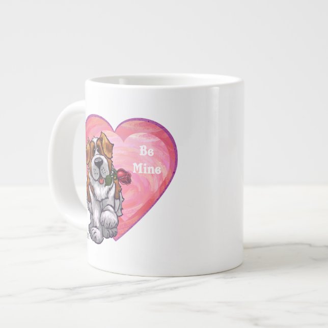 St. Bernard Valentine's Day Large Coffee Mug (Front Left)