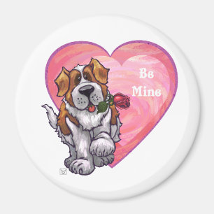 St. Bernard Valentine's Day Magnet