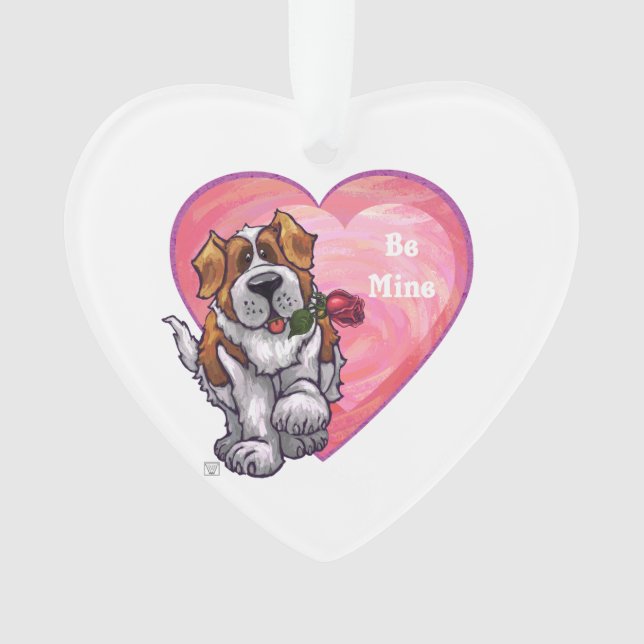 St. Bernard Valentine's Day Ornament (Front)