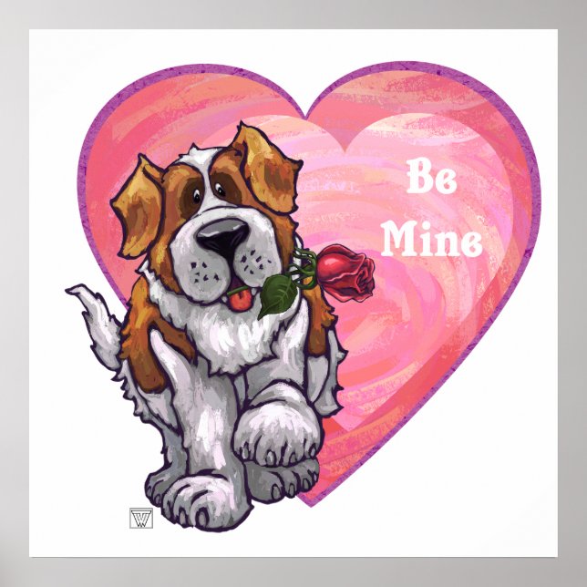 St. Bernard Valentine's Day Poster (Front)