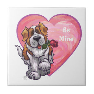St. Bernard Valentine's Day Tile