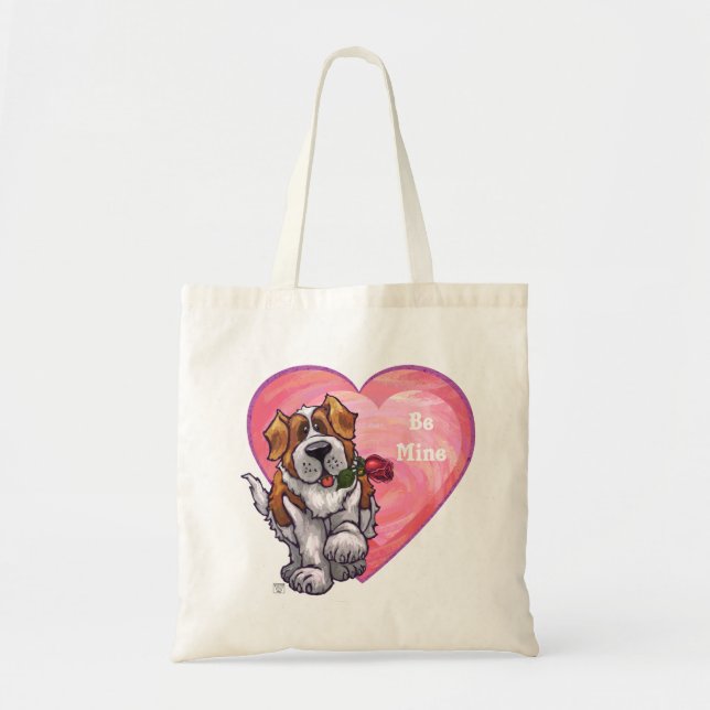 St. Bernard Valentine's Day Tote Bag (Front)