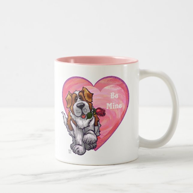 St. Bernard Valentine's Day Two-Tone Coffee Mug (Right)