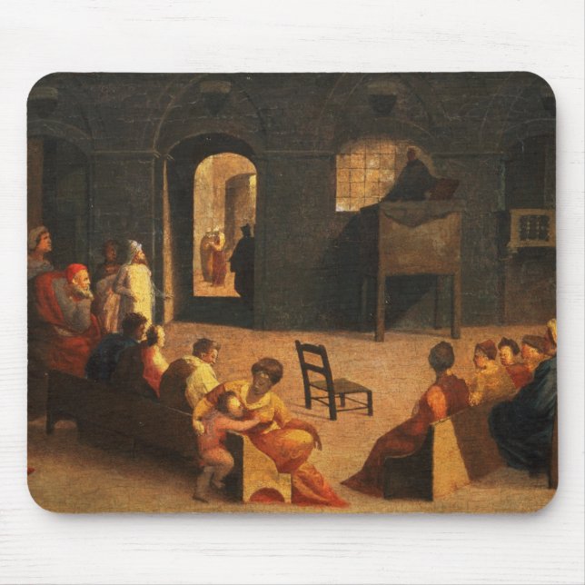 St Bernardino of Siena Preaching Mouse Mat (Front)