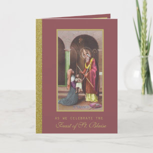 St. Blaise Catholic Patron Throat Ailments Card