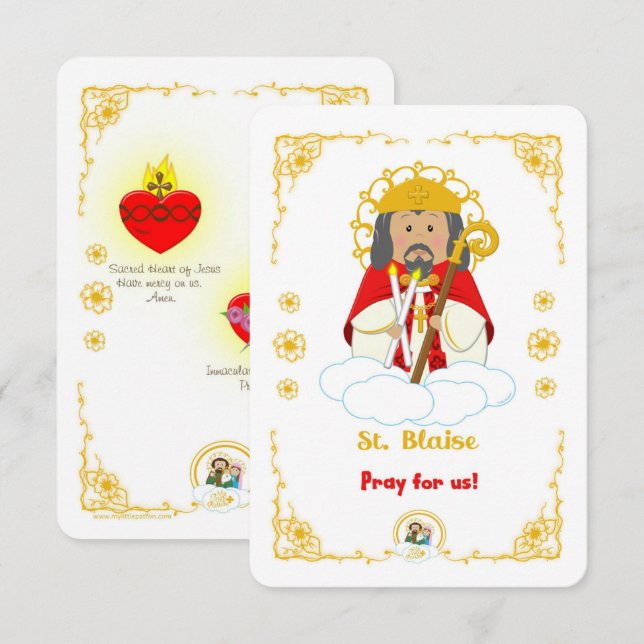 St. Blaise Holy Card (Front/Back)
