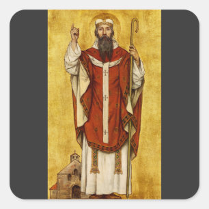 St. Boniface of Mainz - Patron of Educators Square Sticker
