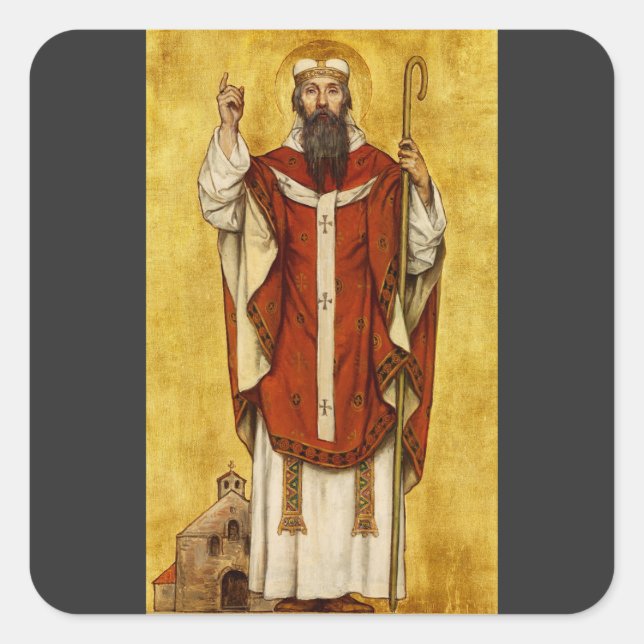 St. Boniface of Mainz - Patron of Educators Square Sticker (Front)