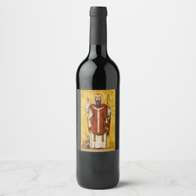 St. Boniface of Mainz - Patron of Educators Wine Label (Front)