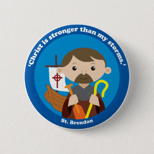St. Brendan 6 Cm Round Badge