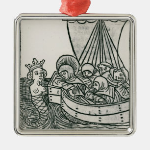 St. Brendan and the Siren Metal Tree Decoration