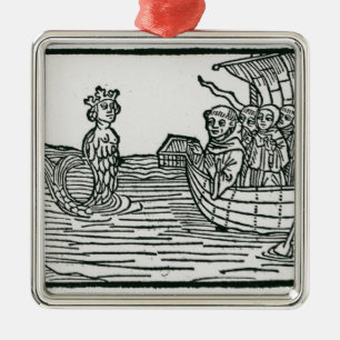 St. Brendan and the Siren Metal Tree Decoration