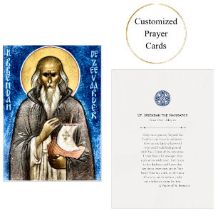 St. Brendan the Navigator Orthodox Prayer Card    