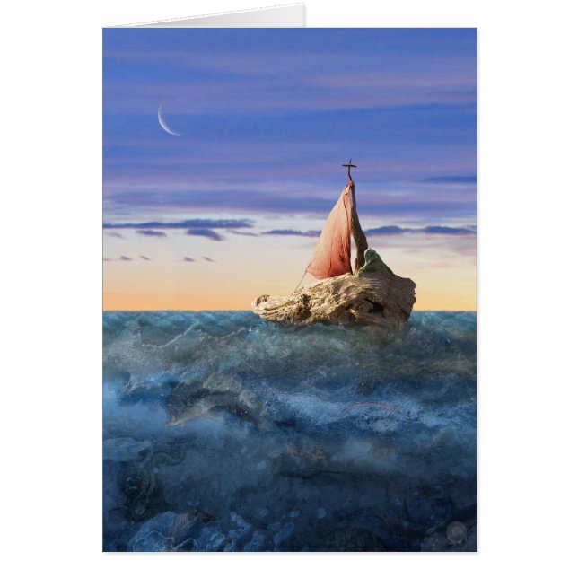 St. Brendan's Boat card (blank) (Front)