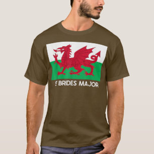 St Brides Major Wales Welsh Flag Baner Y Ddraig Go T-Shirt