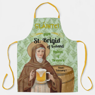 St. Brigid of Ireland and Her Barrel of Beer Apron