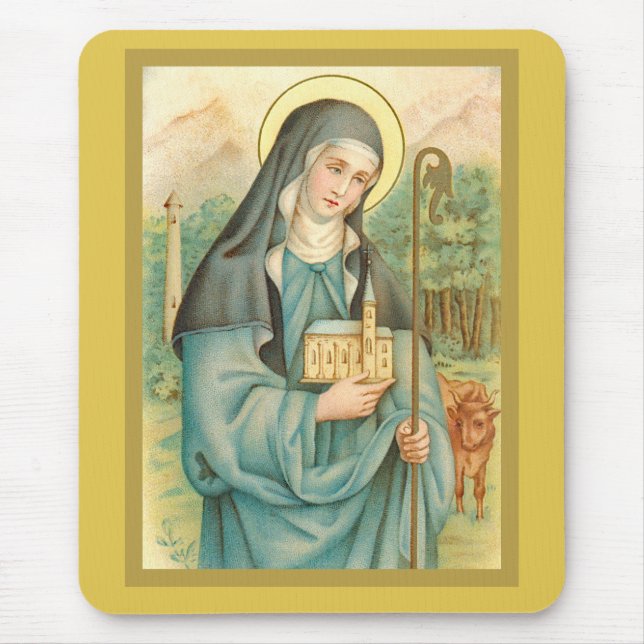 St. Brigid of Ireland (M 014) Mouse Mat (Front)