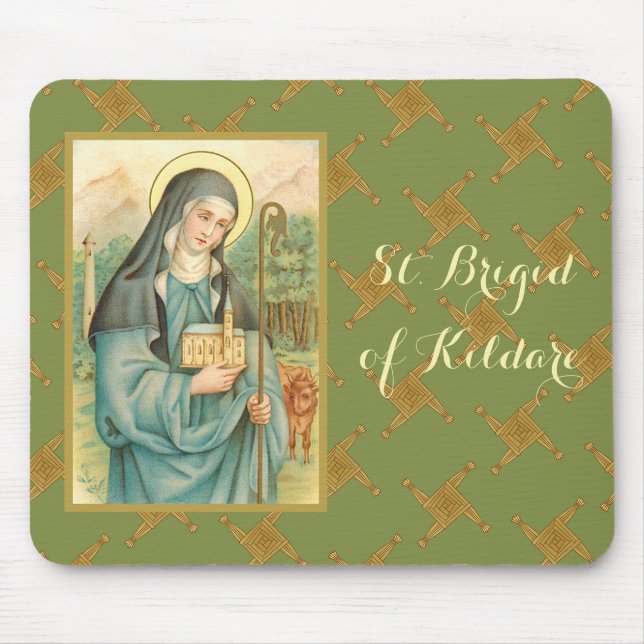 St. Brigid of Ireland (M 014) Mouse Mat (Front)