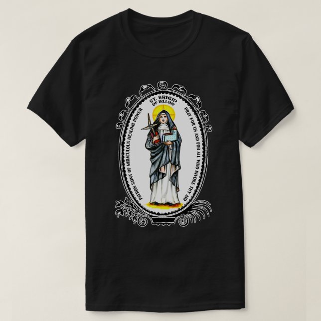 St Brigid of Kildare Cross Ireland Irish Cute Cath T-Shirt (Design Front)