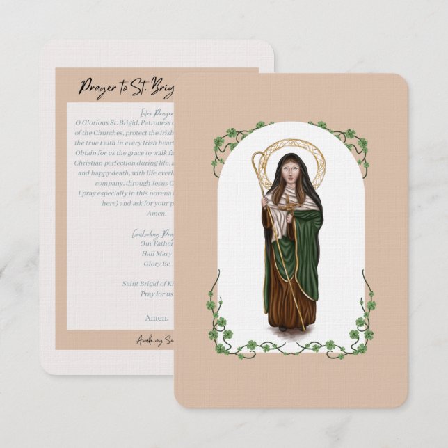 St. Brigid of Kildare Novena Card (Front/Back)