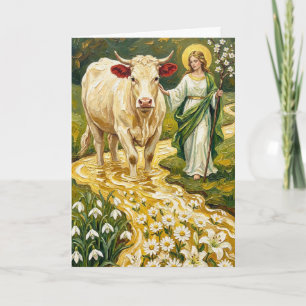 St. Brigid & The White Cow (Imbolc) Card