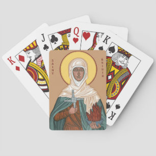 St Brigid with Holy Fire and Cross Playing Cards
