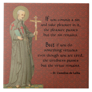 St. Camillus de Lellis (SAU 37; with Quote) Tile