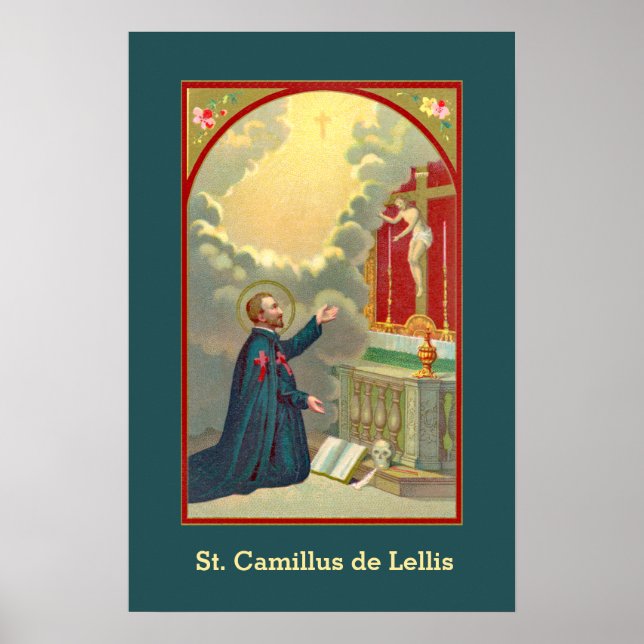 St. Camillus Praying Before a Crucifix (M 020) Poster (Front)