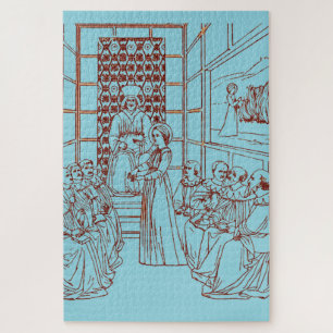 St Catherine Disputing with Scholars by Masolino Jigsaw Puzzle
