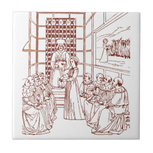 St Catherine Disputing with Scholars by Masolino Tile