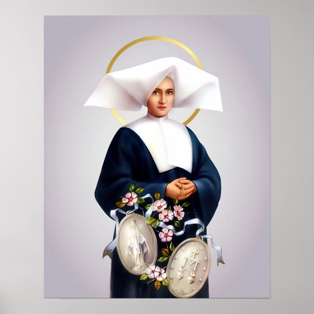 St Catherine Laboure and Our Lady of Grace  Poster (Front)